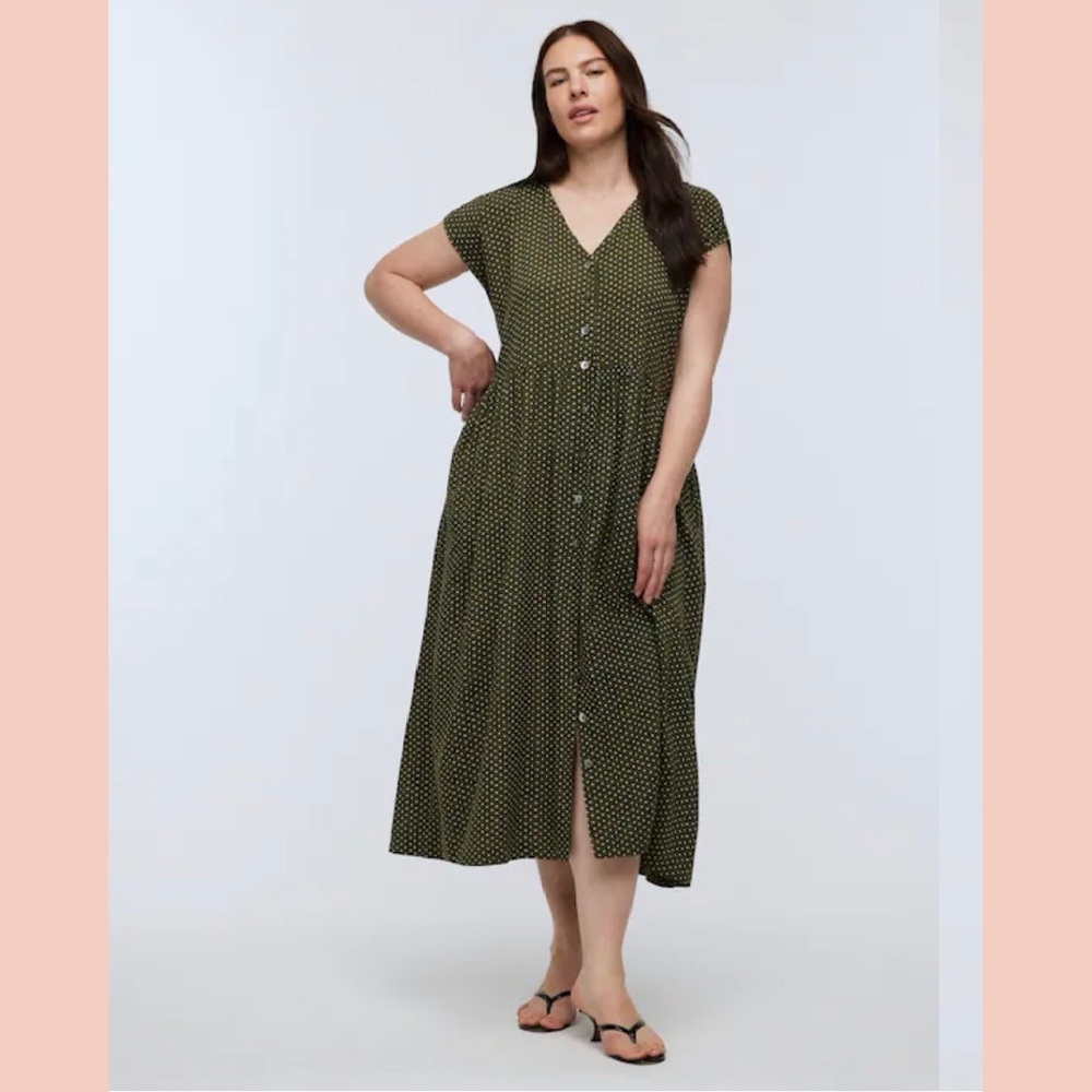 Madewell Button-Front Midi Dress, Polka Dots